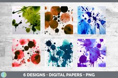 Watercolor Splatter Splatters | Digital Scrapbook Papers Product Image 2