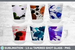 Watercolor Splatter Shot Glass Sublimation | Shot Glass 1.5o Product Image 1