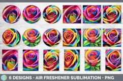 Rainbow Roses Air Freshener | Sublimation Designs Bundle Product Image 2