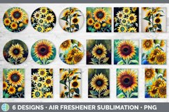 Sunflowers Air Freshener | Sublimation Designs Bundle Product Image 2