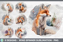 Winter Fox Wind Spinner | Sublimation Designs Bundle Product Image 1