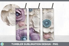 3D Anemone Flowers Tumbler | 3D Tumbler Wrap Product Image 2