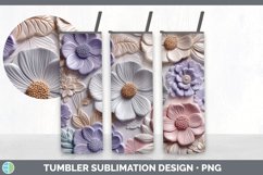 3D Anemone Flowers Tumbler | 3D Tumbler Wrap Product Image 3