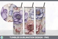 3D Anemone Flowers Tumbler | 3D Tumbler Wrap Product Image 4