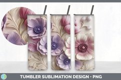 3D Anemone Flowers Tumbler | 3D Tumbler Wrap Product Image 5