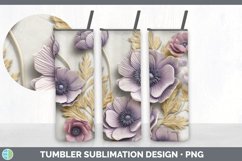 3D Anemone Flowers Tumbler | 3D Tumbler Wrap Product Image 6