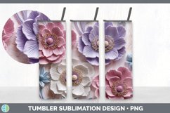 3D Anemone Flowers Tumbler | 3D Tumbler Wrap Product Image 7