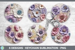 3D Anemone Flowers Keychain | Sublimation Keyring Designs Bu Product Image 2
