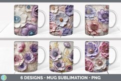 3D Flowers Mug Huge Sublimation Mega Bundle PNG Designs Product Image 2
