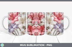 3D Azalea Flowers Mug Wrap | Sublimation 3D Mug Wrap Product Image 2