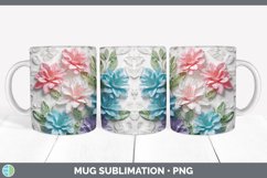 3D Azalea Flowers Mug Wrap | Sublimation 3D Mug Wrap Product Image 3
