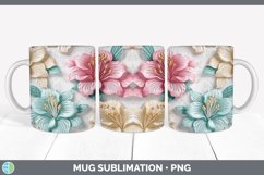 3D Azalea Flowers Mug Wrap | Sublimation 3D Mug Wrap Product Image 4