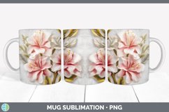 3D Azalea Flowers Mug Wrap | Sublimation 3D Mug Wrap Product Image 6