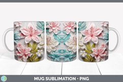 3D Azalea Flowers Mug Wrap | Sublimation 3D Mug Wrap Product Image 7