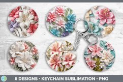 3D Azalea Flowers Keychain | Sublimation Keyring Designs Bun Product Image 2