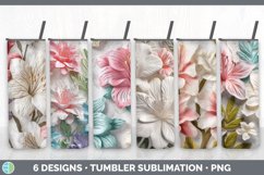 3D Flowers Tumbler Mega Sublimation Bundle Designs PNG Product Image 3