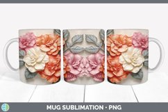 3D Begonia Flowers Mug Wrap | Sublimation Coffee Cup Designs Product Image 3
