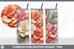 3D Begonia Flowers Tumbler | 3D Tumbler Wrap Product Image 3