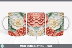 3D Begonia Flowers Mug Wrap | Sublimation Coffee Cup Designs Product Image 4