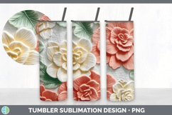 3D Begonia Flowers Tumbler | 3D Tumbler Wrap Product Image 4