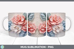 3D Begonia Flowers Mug Wrap | Sublimation Coffee Cup Designs Product Image 5