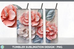 3D Begonia Flowers Tumbler | 3D Tumbler Wrap Product Image 5