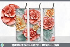 3D Begonia Flowers Tumbler | 3D Tumbler Wrap Product Image 6