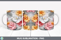 3D Begonia Flowers Mug Wrap | Sublimation Coffee Cup Designs Product Image 7