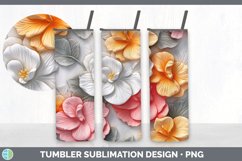 3D Begonia Flowers Tumbler | 3D Tumbler Wrap Product Image 7
