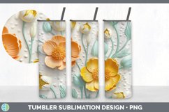 3D Buttercup Flowers Tumbler | 3D Tumbler Wrap Product Image 2