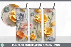 3D Buttercup Flowers Tumbler | 3D Tumbler Wrap Product Image 7