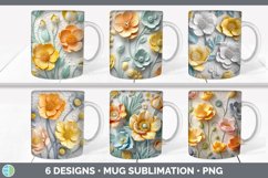 3D Flowers Mug Huge Sublimation Mega Bundle PNG Designs Product Image 3