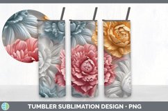 3D Carnation Flowers Tumbler | 3D Tumbler Wrap Product Image 4