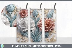 3D Carnation Flowers Tumbler | 3D Tumbler Wrap Product Image 6