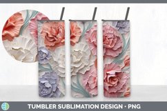3D Carnation Flowers Tumbler | 3D Tumbler Wrap Product Image 7
