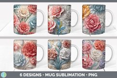 3D Flowers Mug Huge Sublimation Mega Bundle PNG Designs Product Image 4