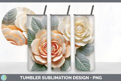 3D Camellia Flowers Tumbler | 3D Tumbler Wrap Product Image 2