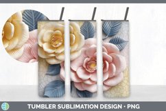 3D Camellia Flowers Tumbler | 3D Tumbler Wrap Product Image 3