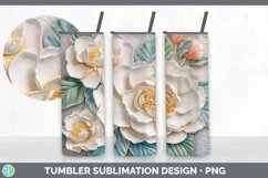 3D Camellia Flowers Tumbler | 3D Tumbler Wrap Product Image 5