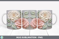 3D Camellia Flowers Mug Wrap | Sublimation Coffee Cup Design Product Image 7