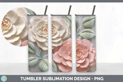 3D Camellia Flowers Tumbler | 3D Tumbler Wrap Product Image 7