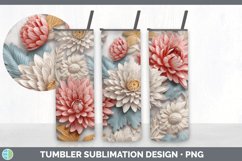 3D Chrysanthemum Flowers Tumbler | 3D Tumbler Wrap Product Image 2