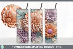 3D Chrysanthemum Flowers Tumbler | 3D Tumbler Wrap Product Image 3