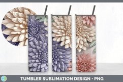 3D Chrysanthemum Flowers Tumbler | 3D Tumbler Wrap Product Image 4