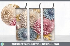 3D Chrysanthemum Flowers Tumbler | 3D Tumbler Wrap Product Image 5