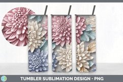 3D Chrysanthemum Flowers Tumbler | 3D Tumbler Wrap Product Image 6