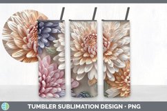 3D Chrysanthemum Flowers Tumbler | 3D Tumbler Wrap Product Image 7