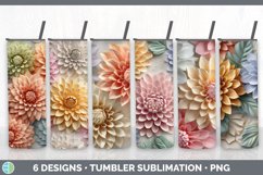3D Flowers Tumbler Mega Sublimation Bundle Designs PNG Product Image 6