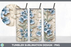 3D Delphinium Flowers Tumbler | 3D Tumbler Wrap Product Image 3