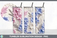 3D Delphinium Flowers Tumbler | 3D Tumbler Wrap Product Image 4